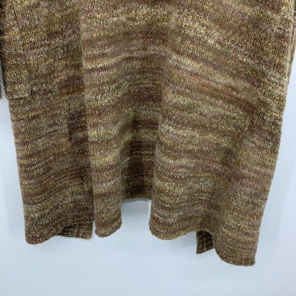 Prana Cardigan Sabina Duster Brown Khaki Marbled Wool Blend Open - Picture 11 of 12